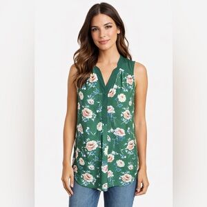 ModCloth Green Floral Blouse Sleeveless Boho Top Cottagecore Medium